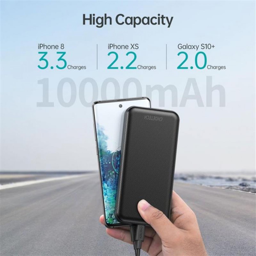 Универсальная мобильная батарея Choetech B627 10000mAh Black (B627-V3-CC-BK)