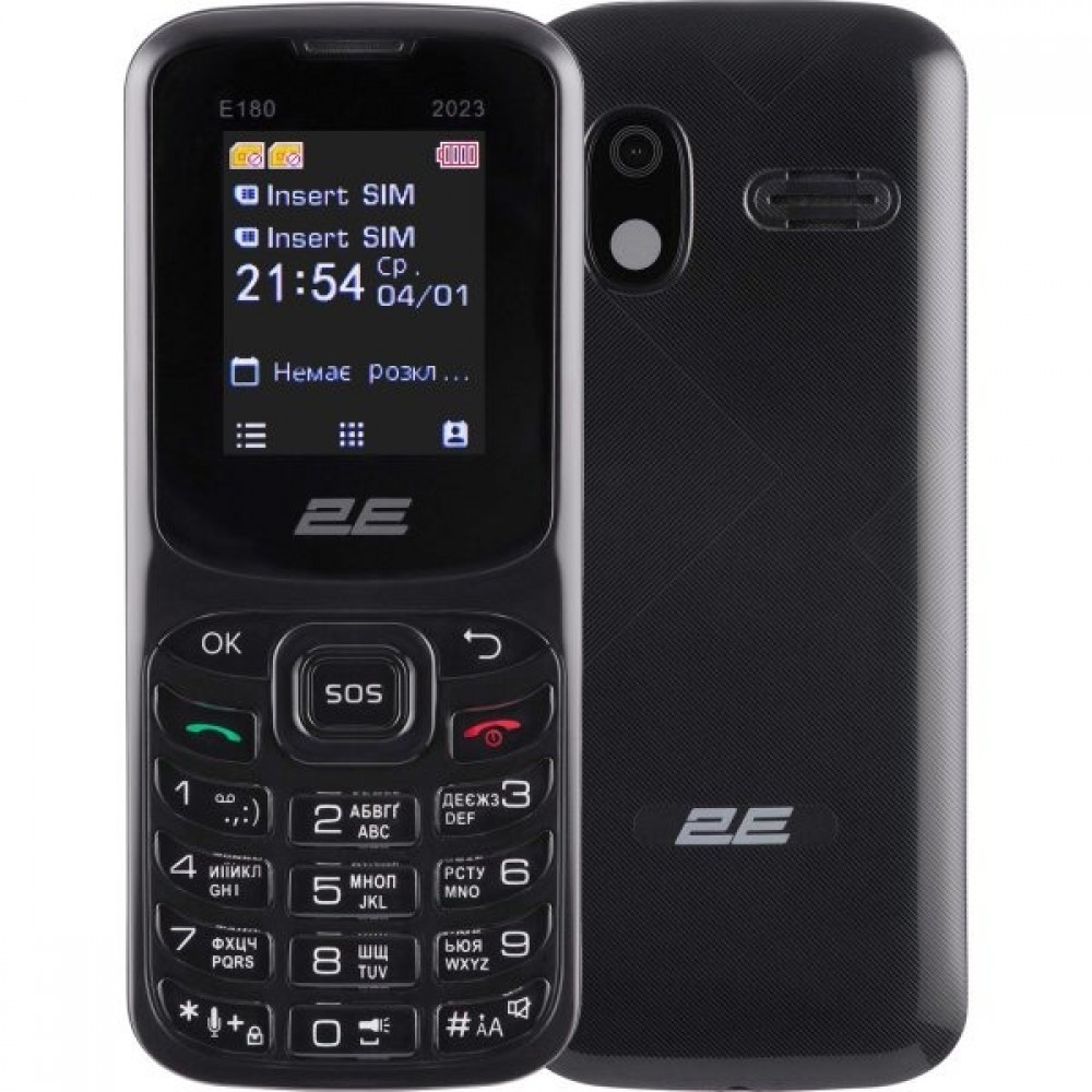 Мобильный телефон 2E E180 2023 Dual Sim Black (688130251044)