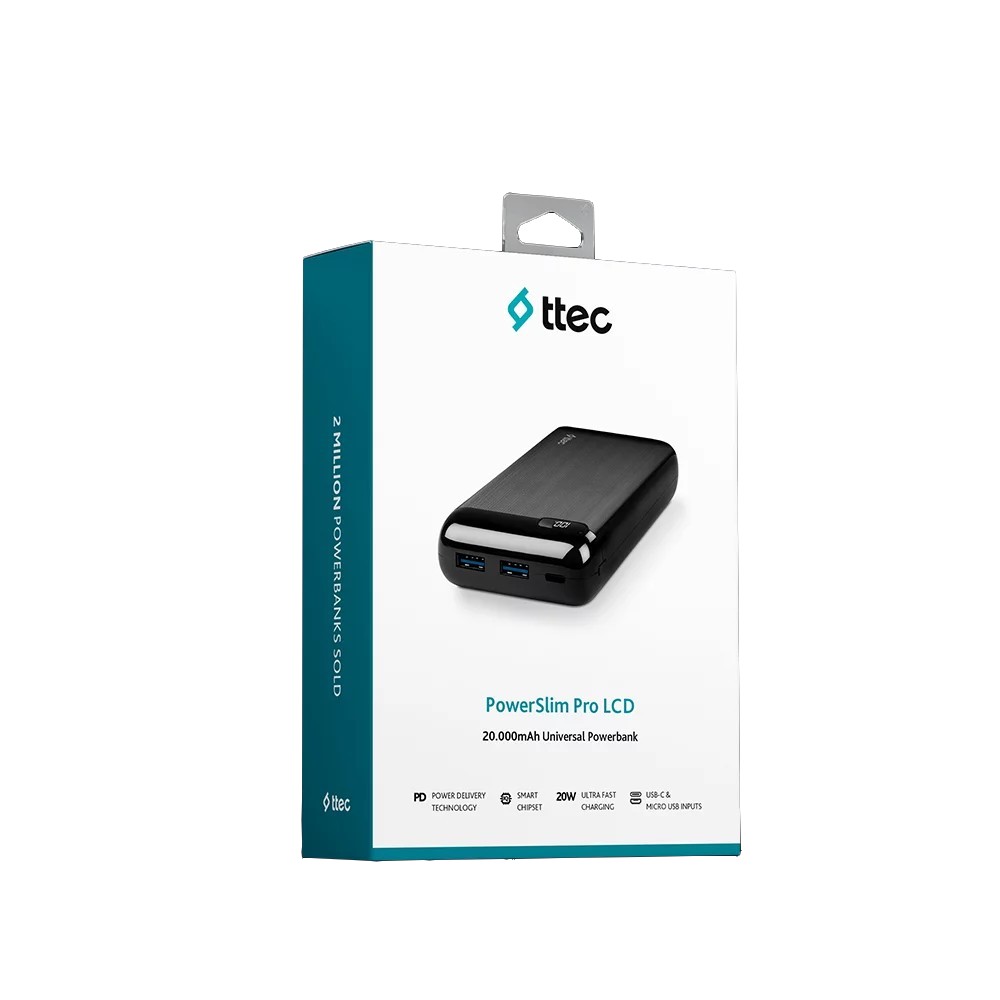 Power Bank Ttec 20000mAh LCD PD Black (2BB186S)