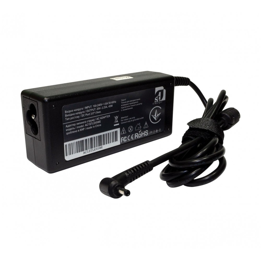 Адаптер питания 1StCharger для ноутбука Lenovo 20V 45W 2.25A 3.0х1.0мм (AC1STLE45WE)