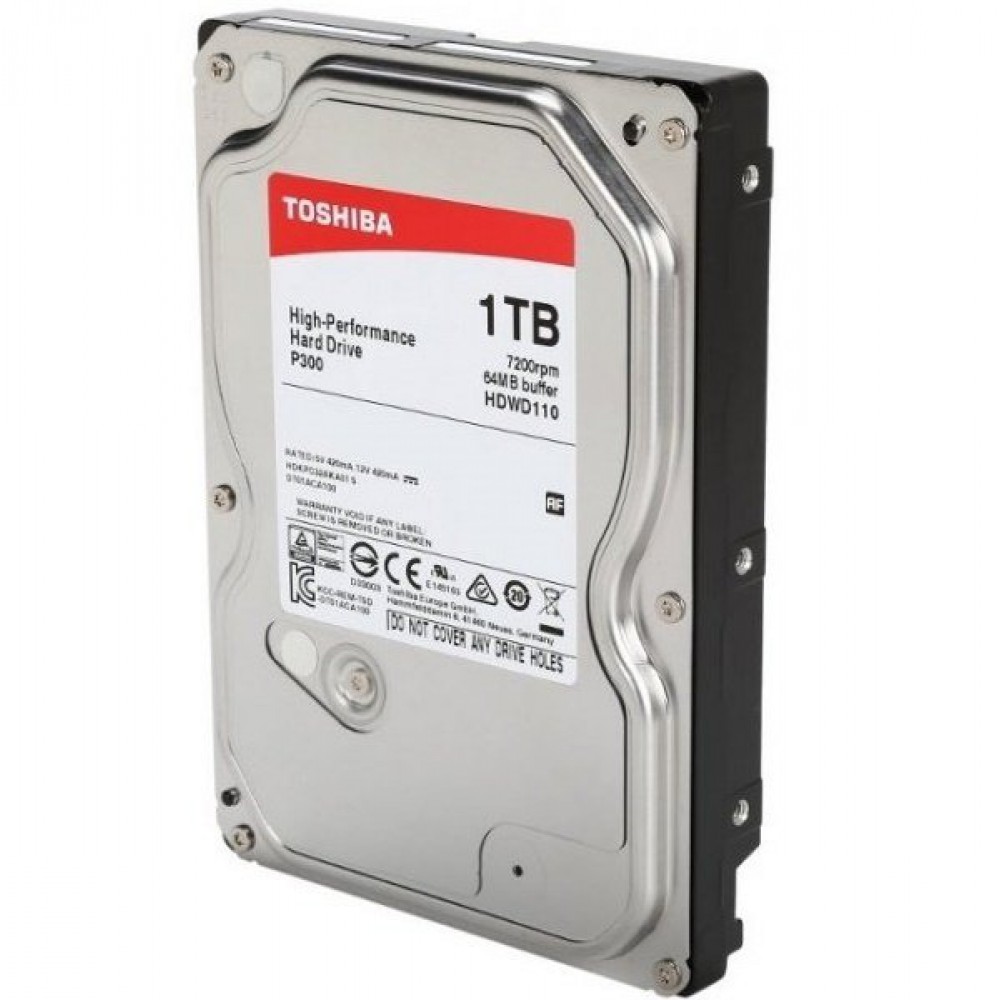 Накопитель HDD SATA 1.0TB Toshiba P300 7200rpm 64MB (HDWD110UZSVA)