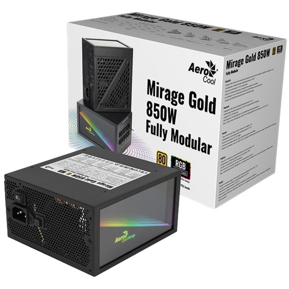 Блок живлення AeroCool Mirage Gold 850 Fully Modular (ACPG-MF85FEC.11) 850W