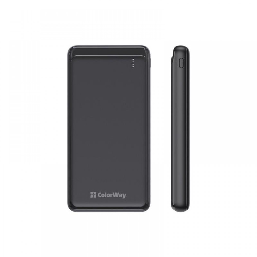 Power Bank ColorWay Slim 10000mAh Black (CW-PB100LPF2BK)