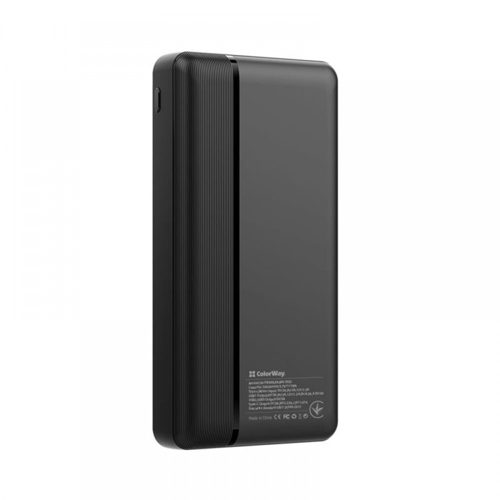 Універсальна мобільна батарея ColorWay 30000mAh Black (CW-PB300LPA3BK-PD)