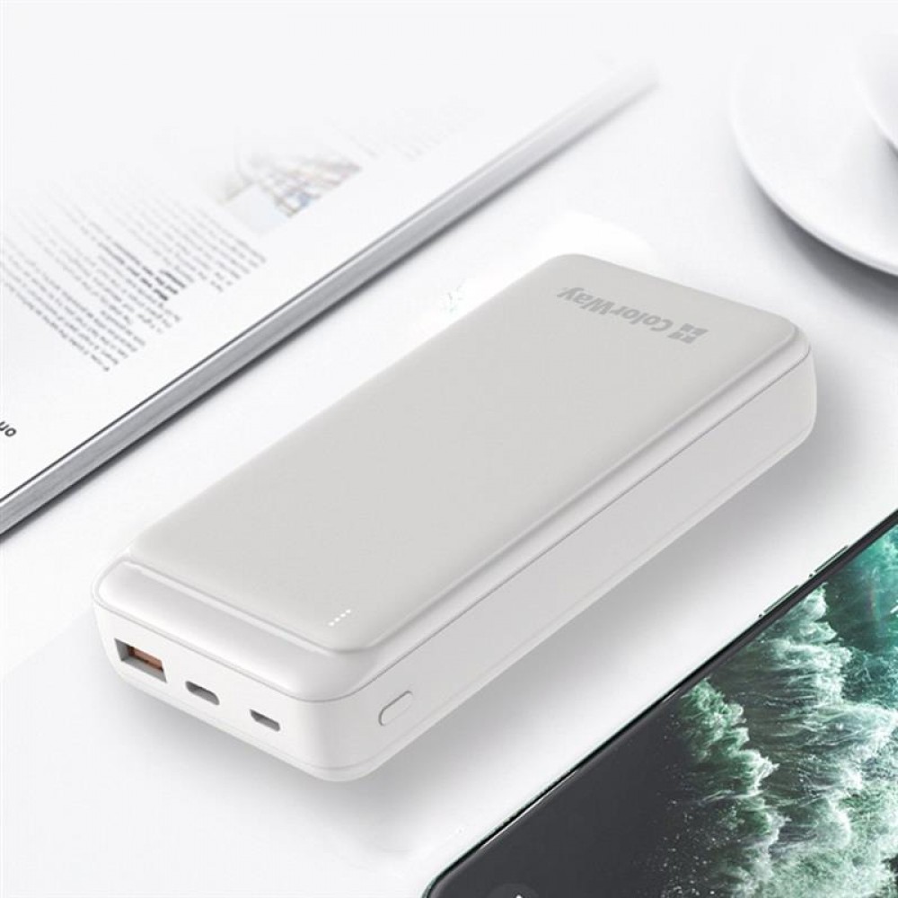 Power Bank ColorWay Slim 20000mAh White (CW-PB200LPG3WT-PD)