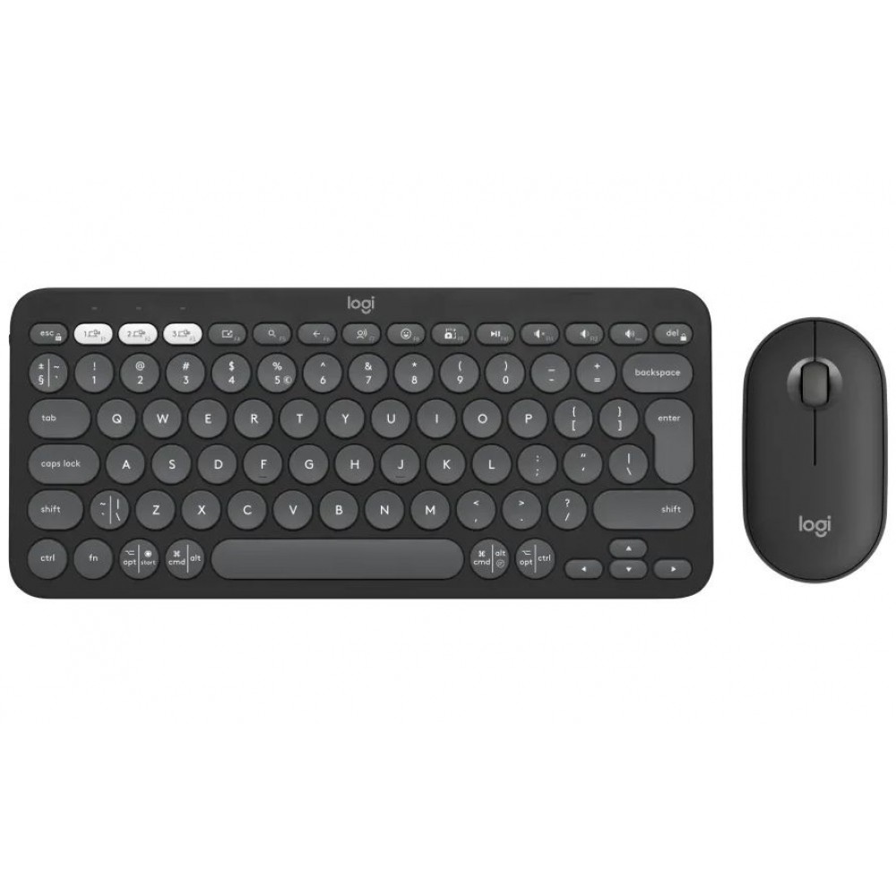 Комплект (клавиатура, мышь) беспроводной Logitech Pebble 2 Combo for Mac Graphite (920-012244)