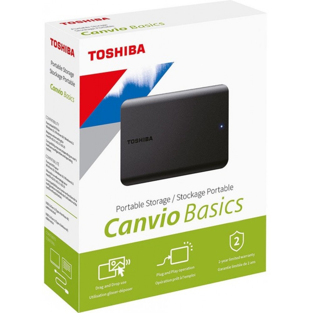 Наружный жесткий диск 2.5" USB 1.0TB Toshiba Canvio Basics Black (HDTB510EK3AA)