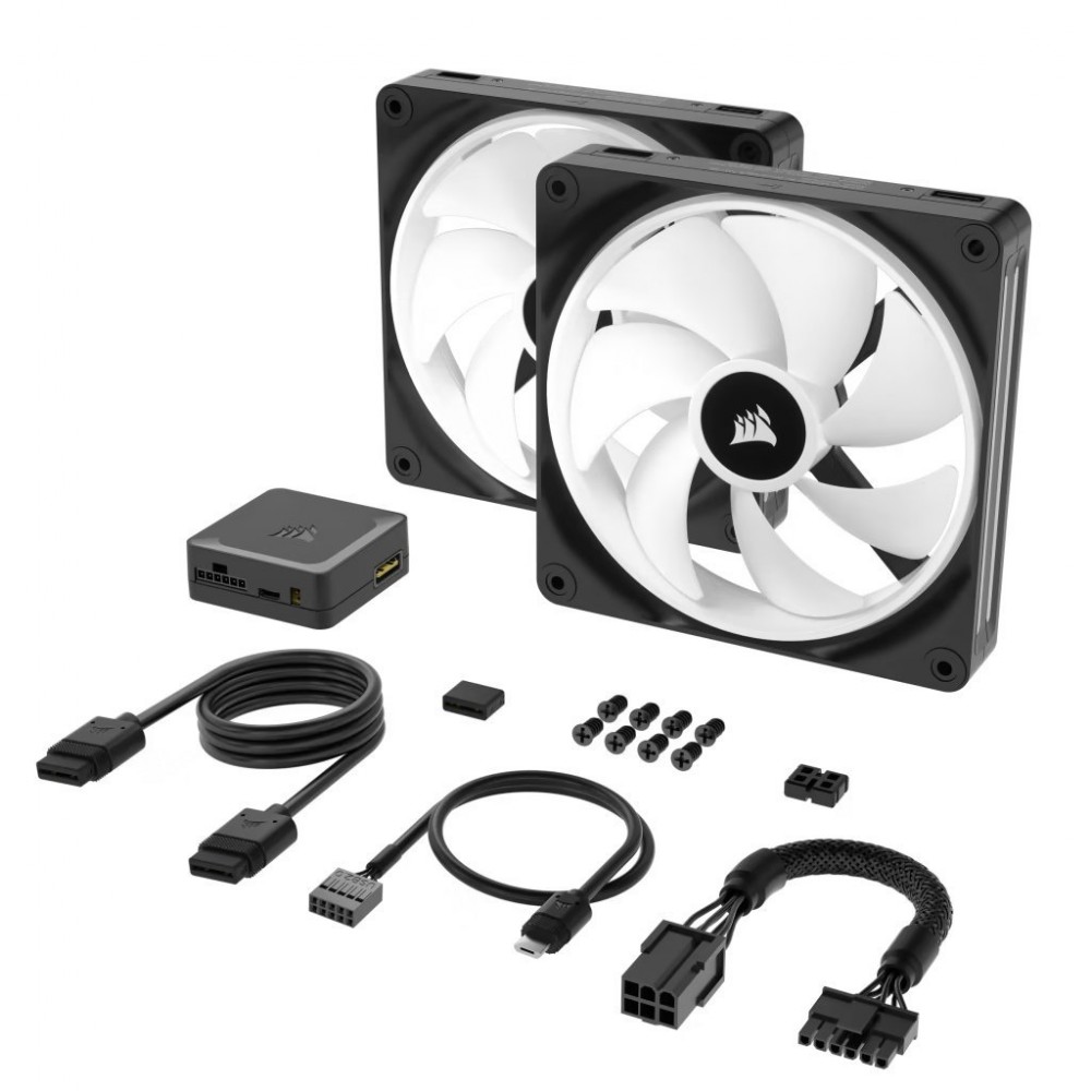 Вентилятор Corsair iCUE Link QX140 RGB PWM PC Fans Starter Kit with iCUE Link System Hub (CO-9051004-WW)