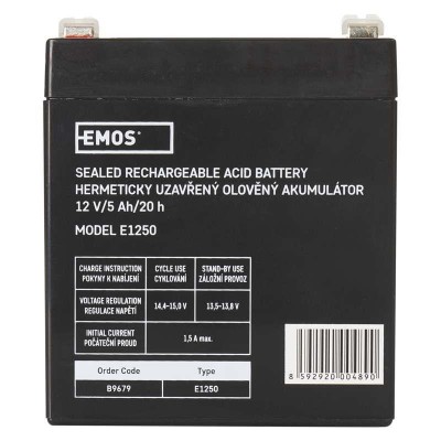 Аккумуляторная батарея Emos B9679 12V 5AH (FAST.6.3 MM) AGM