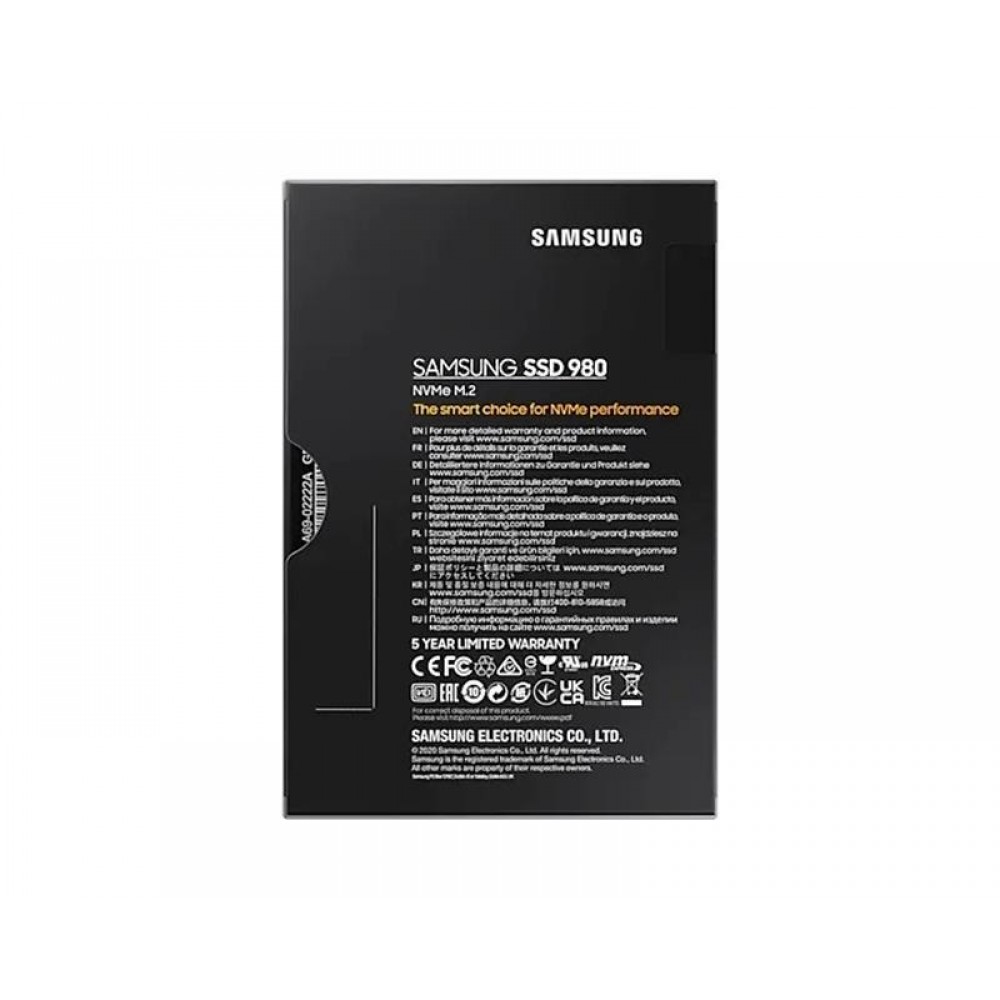 Накопитель SSD 1ТB Samsung 980 M.2 2280 PCIe 3.0 x4 NVMe V-NAND MLC (MZ-V8V1T0BW)