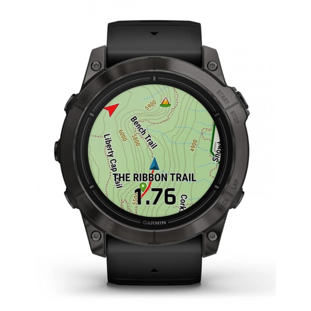 Смарт-часы Garmin Epix Pro Gen 2 51mm Sapphire Carbon Gray DLC Titanium with Black Silicone (010-02804-53)