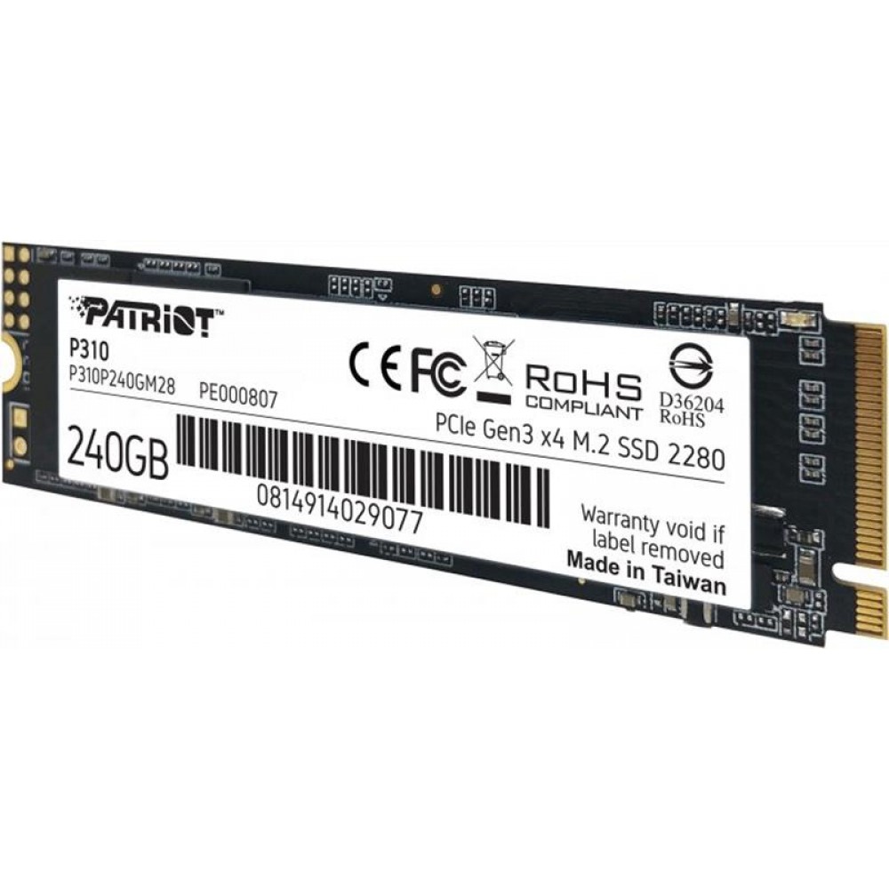 Накопитель SSD 240GB Patriot P310 M.2 2280 PCIe NVMe 3.0 x4 TLC (P310P240GM28)