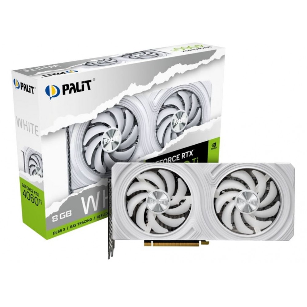 Відеокарта GF RTX 4060 Ti 8GB GDDR6 White Palit (NE6406T019P1-1048L)