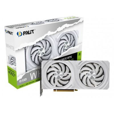 Видеокарта GF RTX 4060 Ti 8GB GDDR6 White Palit (NE6406T019P1-1048L)