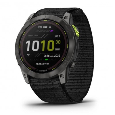 Смарт-часы Garmin Enduro 2 Sapphire Carbon Gray DLC Titanium with Black UltraFit Nylon Strap (010-02754-13)