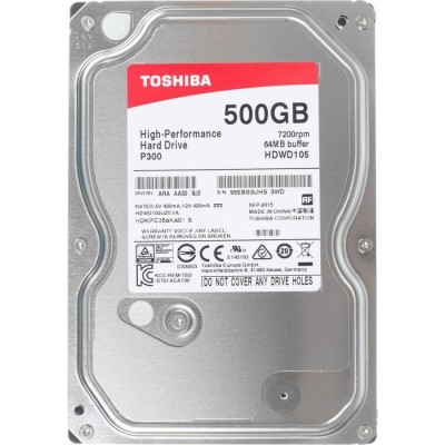 Накопитель HDD SATA 500GB Toshiba P300 7200rpm 64MB (HDWD105UZSVA)