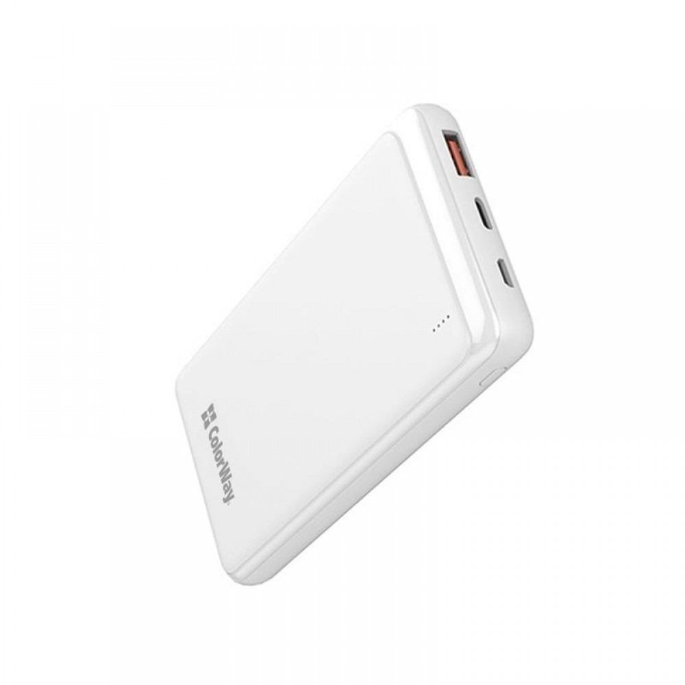 Power Bank ColorWay Slim PD 10000mAh White (CW-PB100LPG3WT-PD)