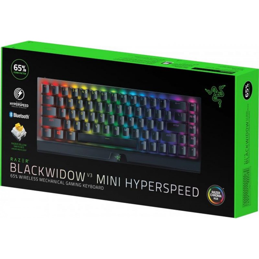 Клавиатура беспроводная Razer BlackWidow V3 Mini Hyperspeed Yellow Switch Black (RZ03-03890700-R3R1)