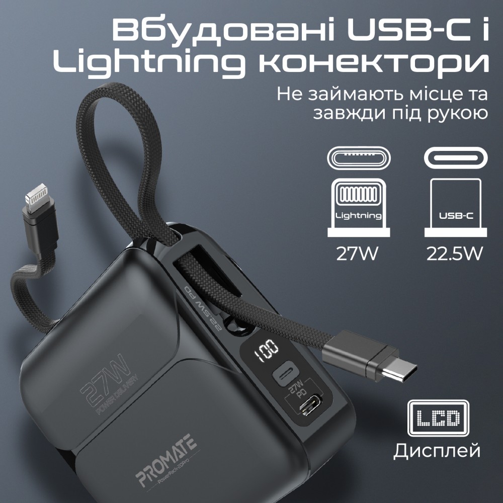 Универсальная мобильная батарея Promate PowerPack-20Pro Black 20000mAh