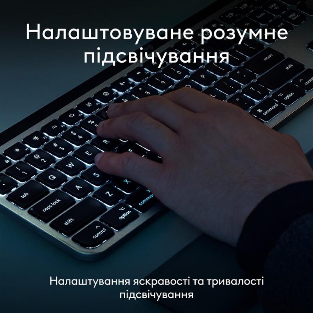 Комплект (клавиатура, мышь) беспроводной Logitech MX Keys Combo for Mac Space Grey (920-012845)