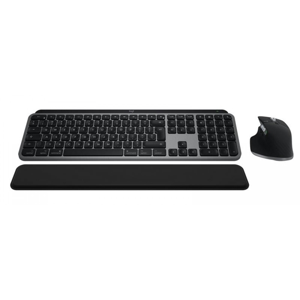 Комплект (клавиатура, мышь) беспроводной Logitech MX Keys Combo for Mac Space Grey (920-012845)