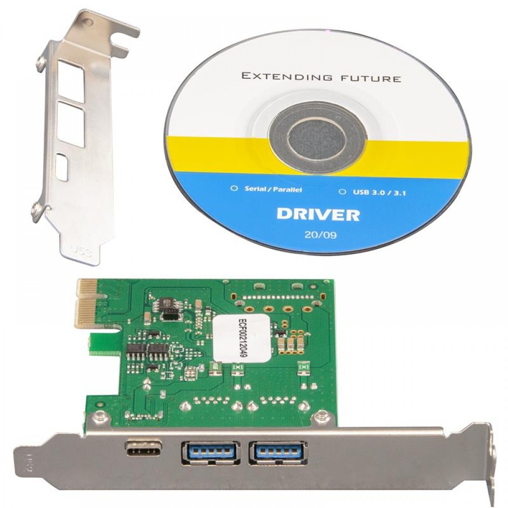 Контроллер Frime NEC720202 (ECF-PCIEtoUSB007.LP) PCI-E-2xUSB3.0+USB3.0 Type-C