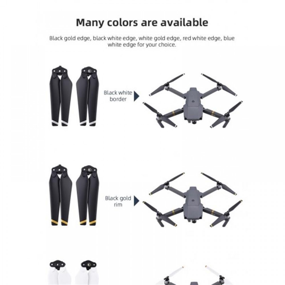 Пропеллеры лопасти винты SK для DJI Mavic Pro Platinum Quick Props (4шт) Black/White (32861866063BW)