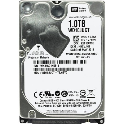 Накопитель HDD 2.5" SATA 1.0TB WD AV-25 16MB 5400rpm (WD10JUCT) Ref