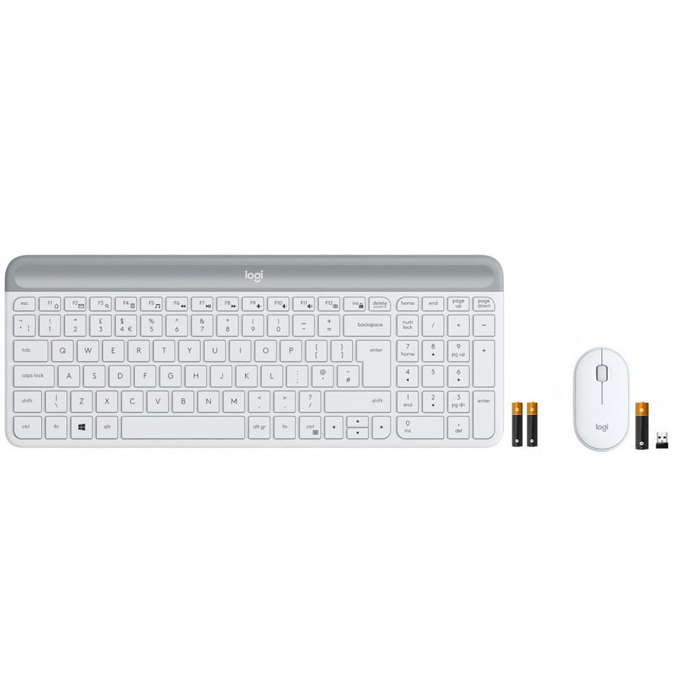 Комплект (клавиатура, мышка) беспроводной Logitech MK470 White USB (920-009205)