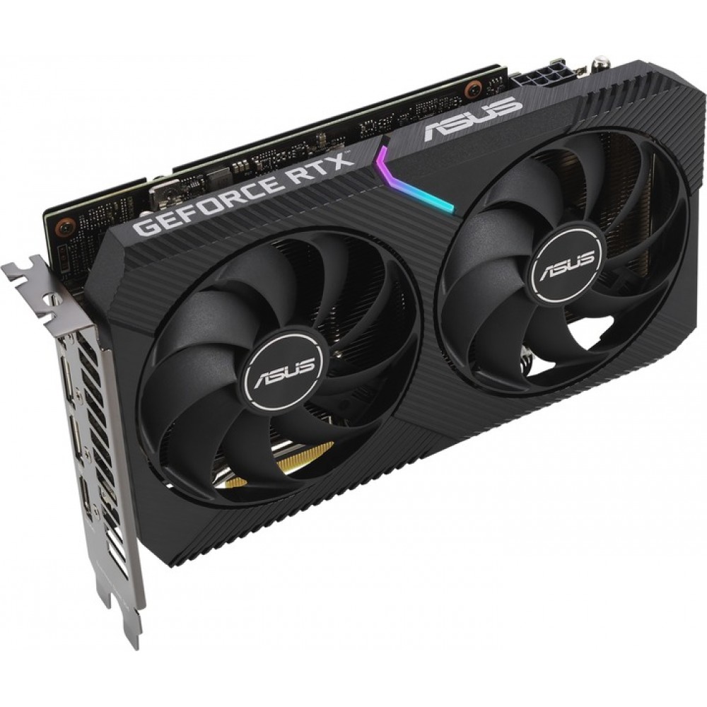 Видеокарта GF RTX 3060 12GB GDDR6 Dual OC V2 Asus (DUAL-RTX3060-O12G-V2) (LHR)