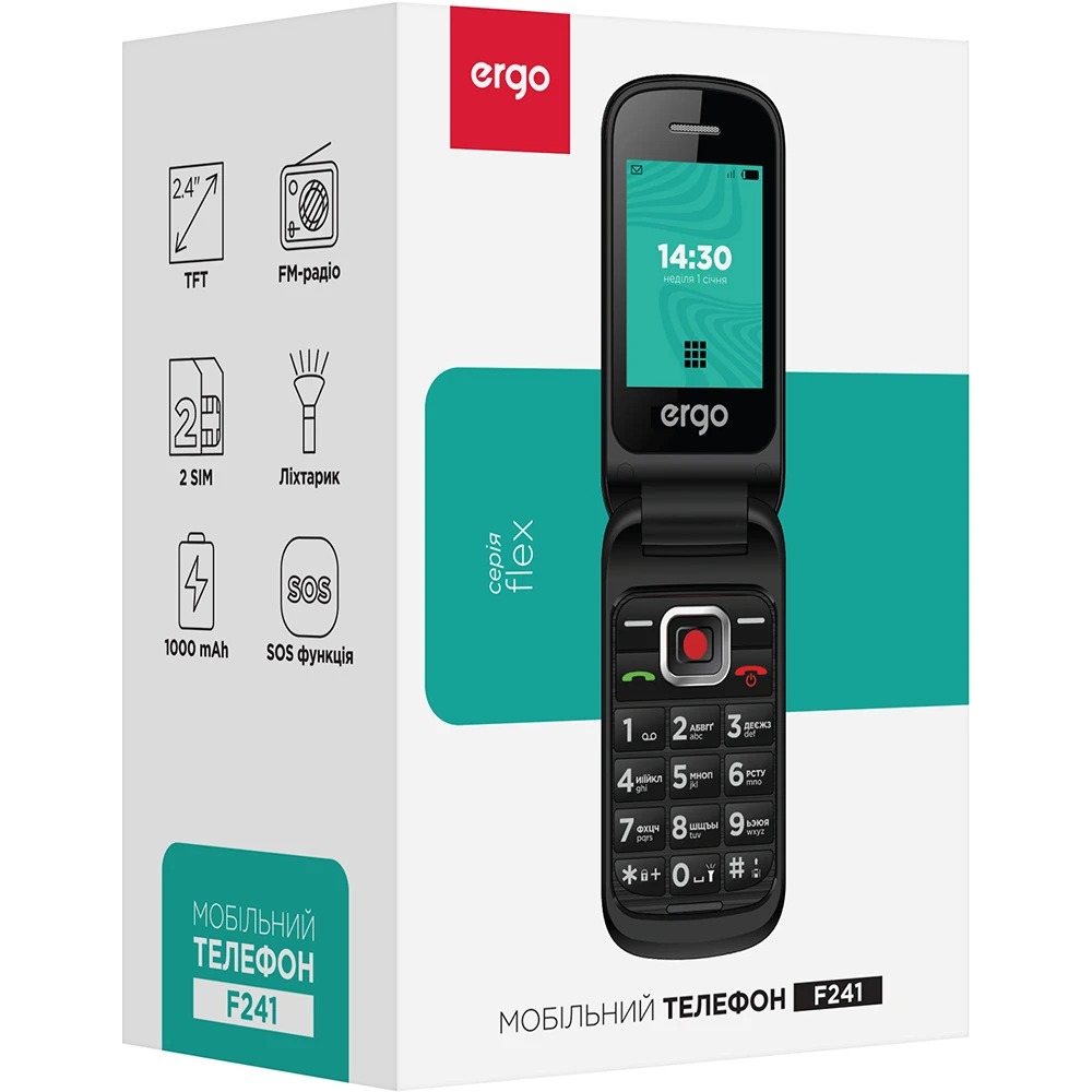 Мобильный телефон Ergo F241 Dual Sim Black