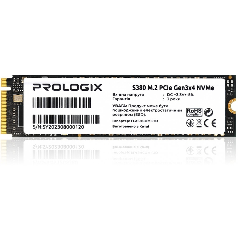 Накопитель SSD 256GB Prologix S380 M.2 2280 PCIe 3.0 x4 NVMe TLC (PRO256GS380)