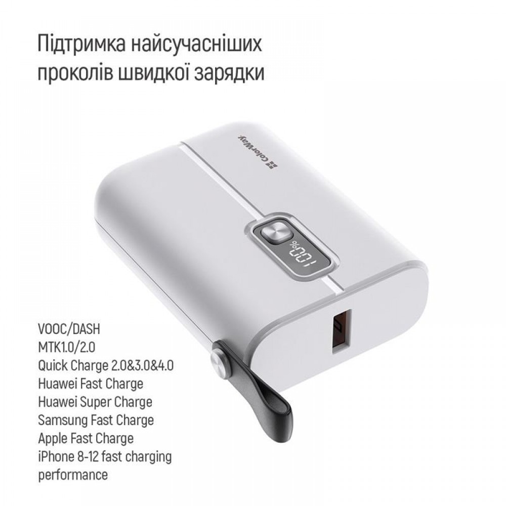 Power Bank ColorWay Full Power 10000mAh White (CW-PB100LPK2WT-PDD)