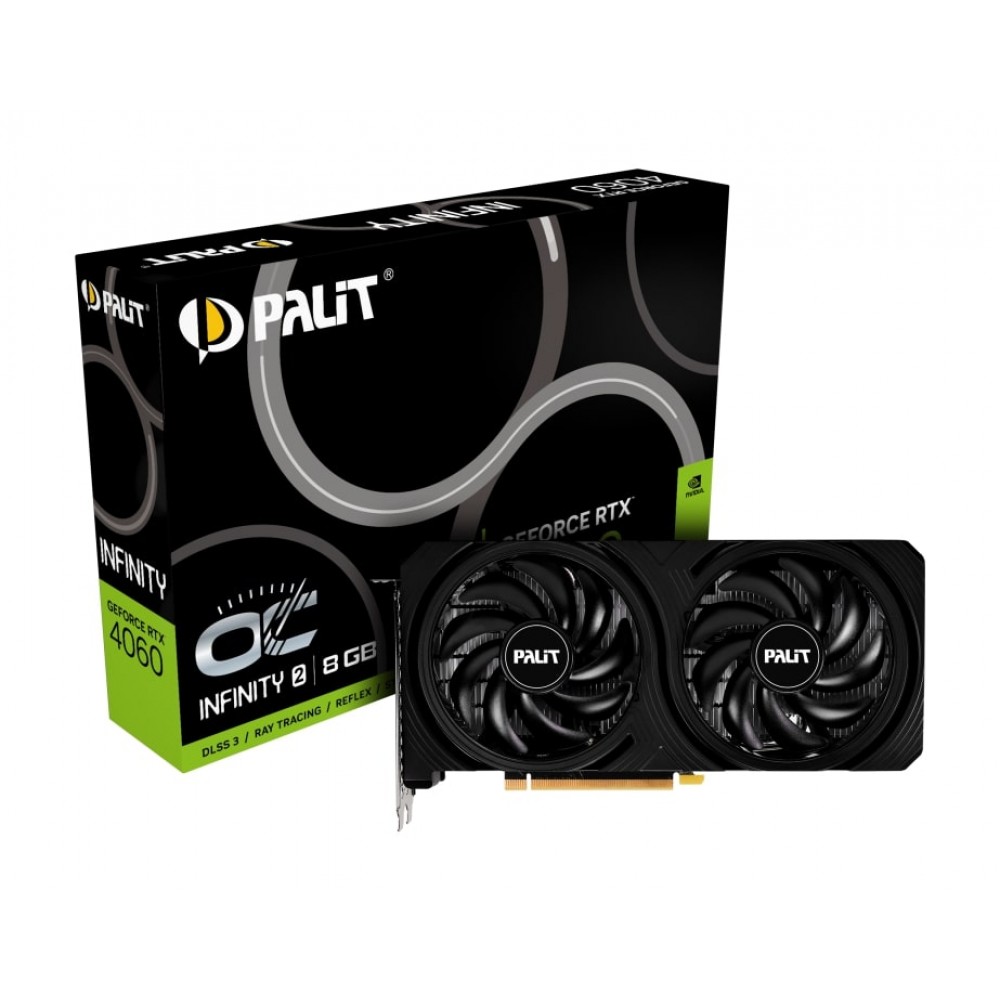 Видеокарта GF RTX 4060 8GB GDDR6 Infinity 2 OC Palit (NE64060S19P1-1070L)