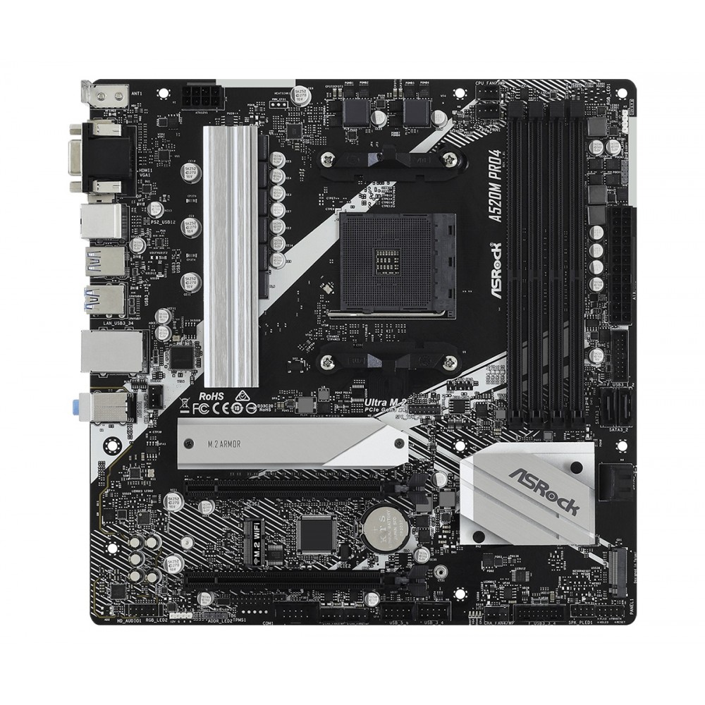 Материнська плата ASRock A520M Pro4 Socket AM4