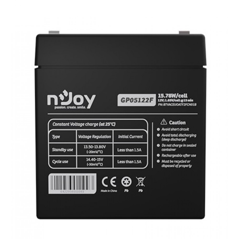 Аккумуляторная батарея Njoy GP05122F 12V 5AH (BTVACEUOATF2FCN01B) AGM