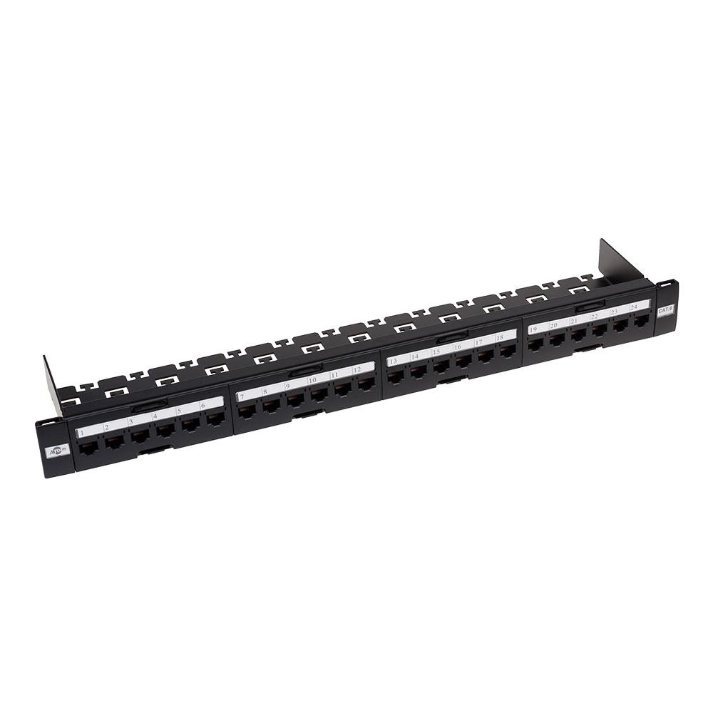 Патч-панель ATcom P6148 19" 24хRJ-45 UTP 1U cat.6, в сборе