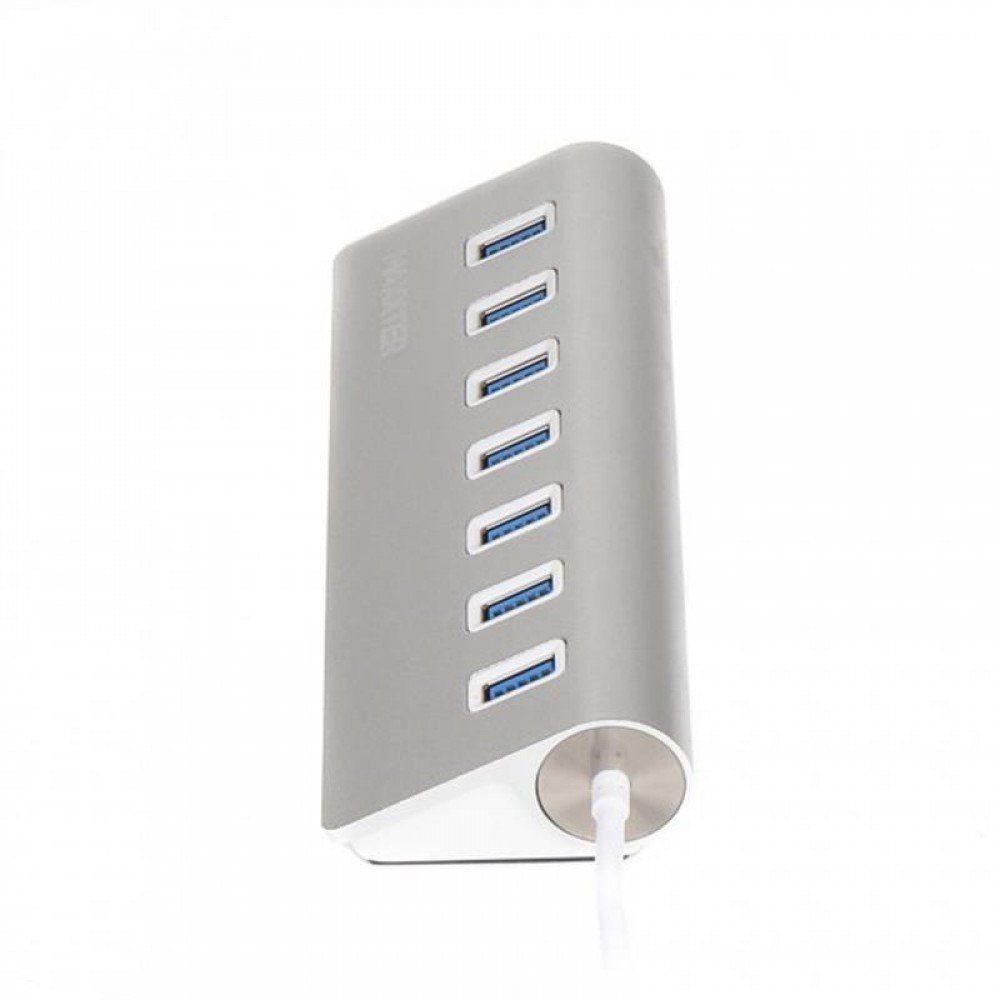 Концентратор USB 3.0 Maxxter 7хUSB3.0 Silver (HU3A-7P-01)