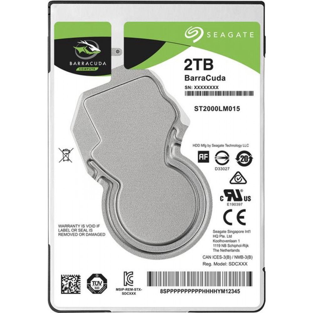 Накопитель HDD 2.5" SATA 2.0TB Seagate BarraCuda 5400rpm 128MB (ST2000LM015)