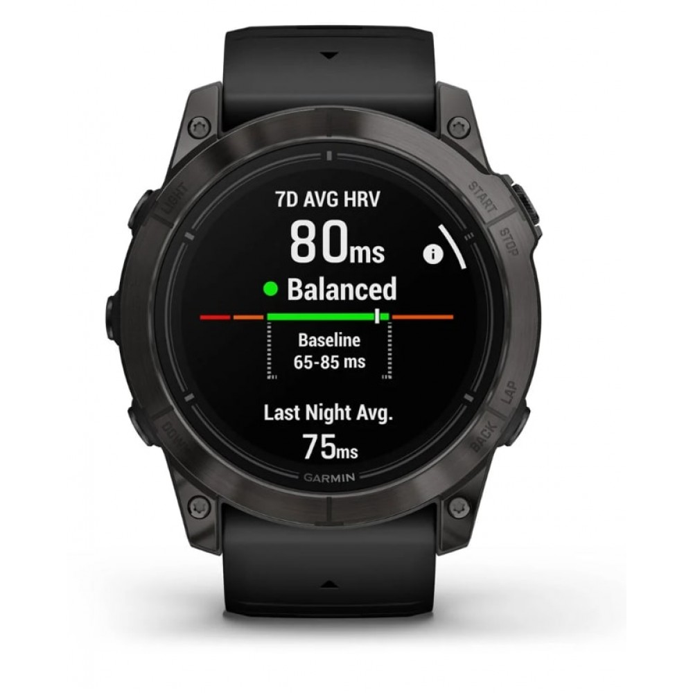 Смарт-часы Garmin Epix Pro Gen 2 51mm Sapphire Carbon Gray DLC Titanium with Black Silicone (010-02804-53)