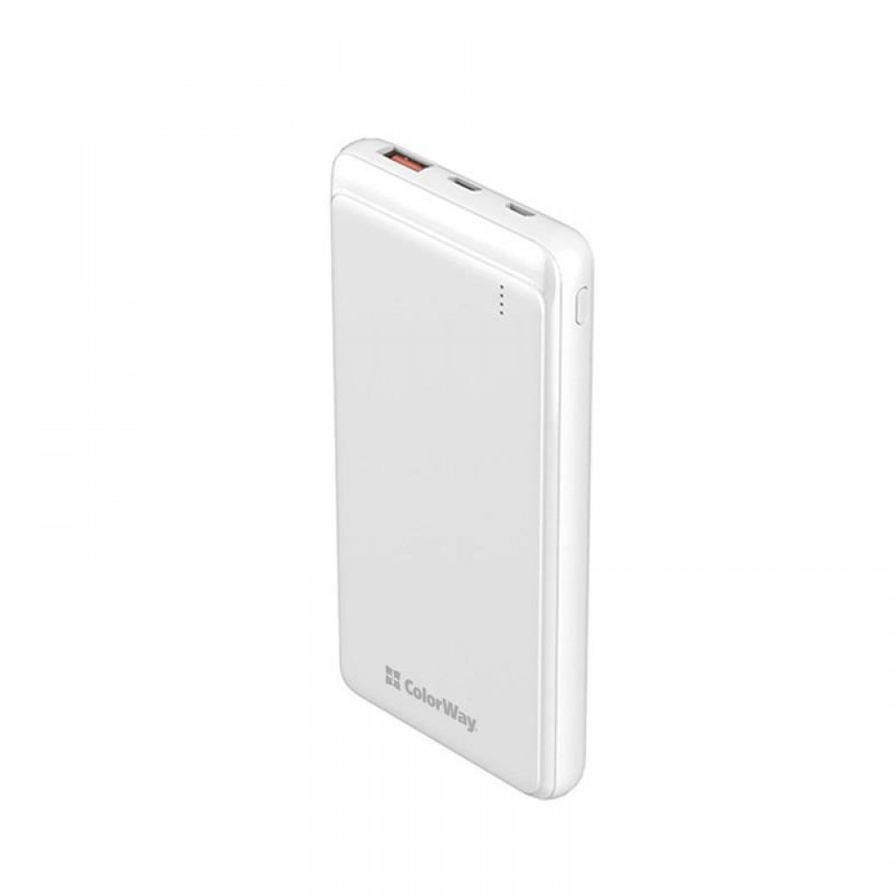 Power Bank ColorWay Slim PD 10000mAh White (CW-PB100LPG3WT-PD)