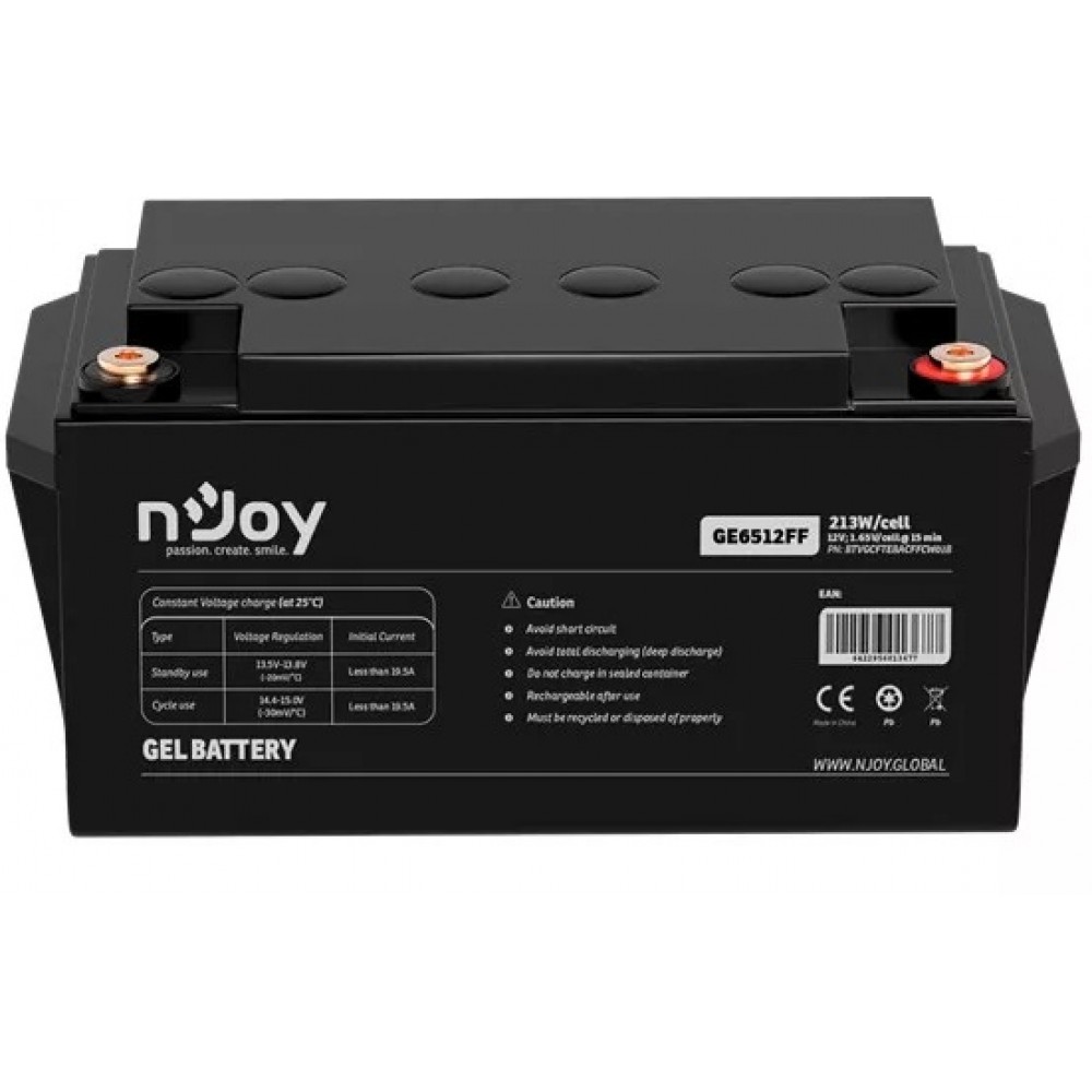 Аккумуляторная батарея Njoy GE6512FF 12V 65AH (BTVGCFTEBHBFFCN01B) GEL