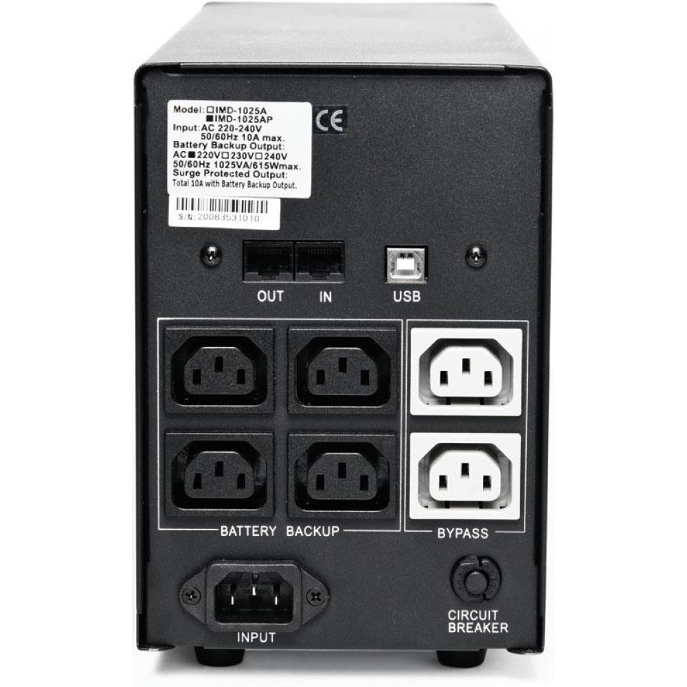 ИБП Powercom IMD-2000AP, Lin.int., AVR, 6 х IEC, LCD, USB, металл (00210139)