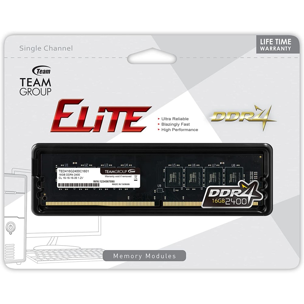 Модуль пам`ятi DDR4 16GB/2400 Team Elite (TED416G2400C1601)