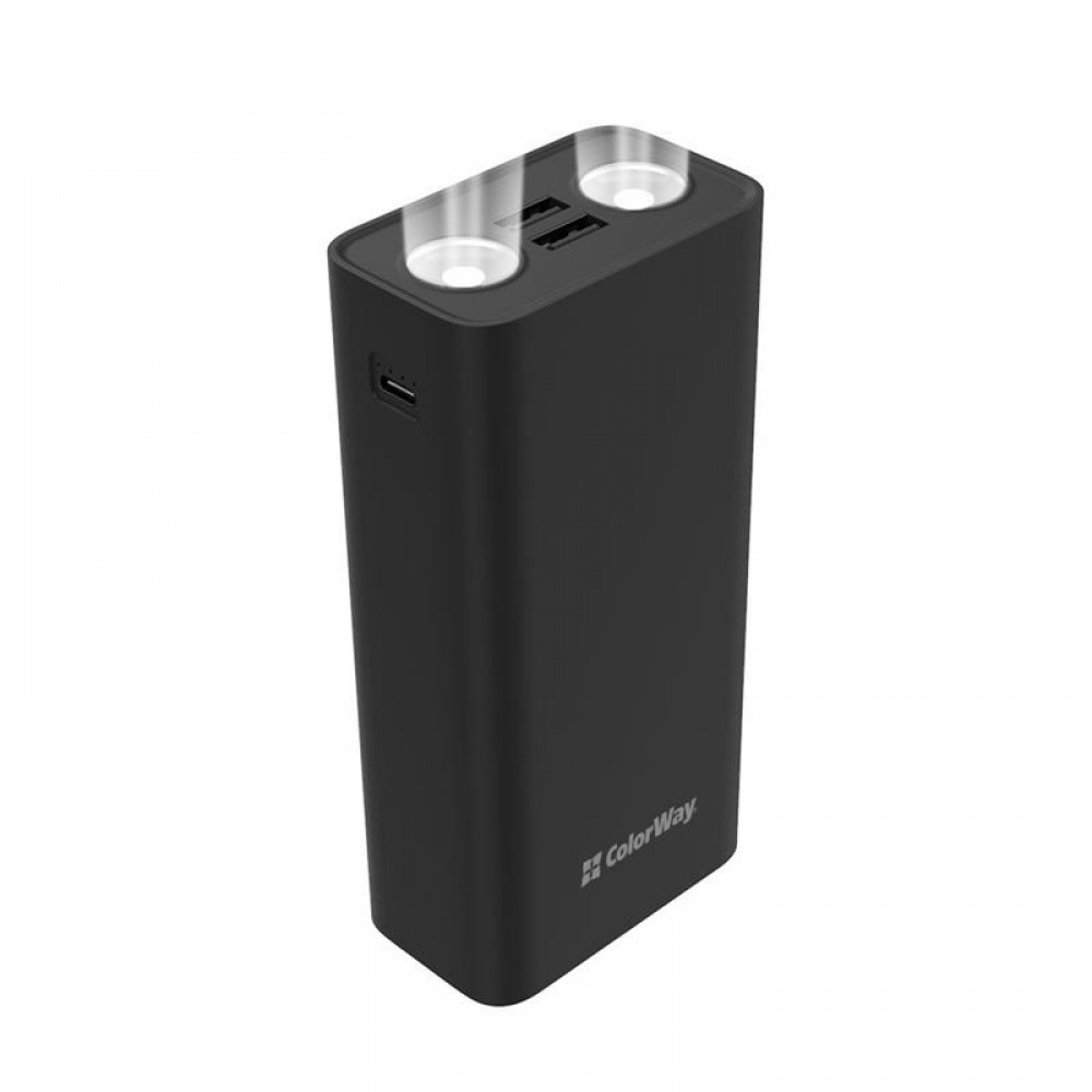 Power Bank ColorWay Lamp 30000mAh Black (CW-PB300LPB3BK-F)