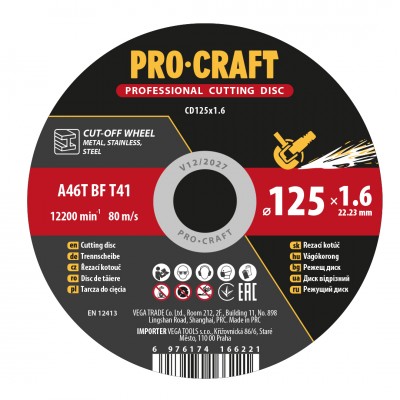 Диск отрезной Procraft CD125x1.6 125 мм 1,6 мм 22,2 мм (012516)