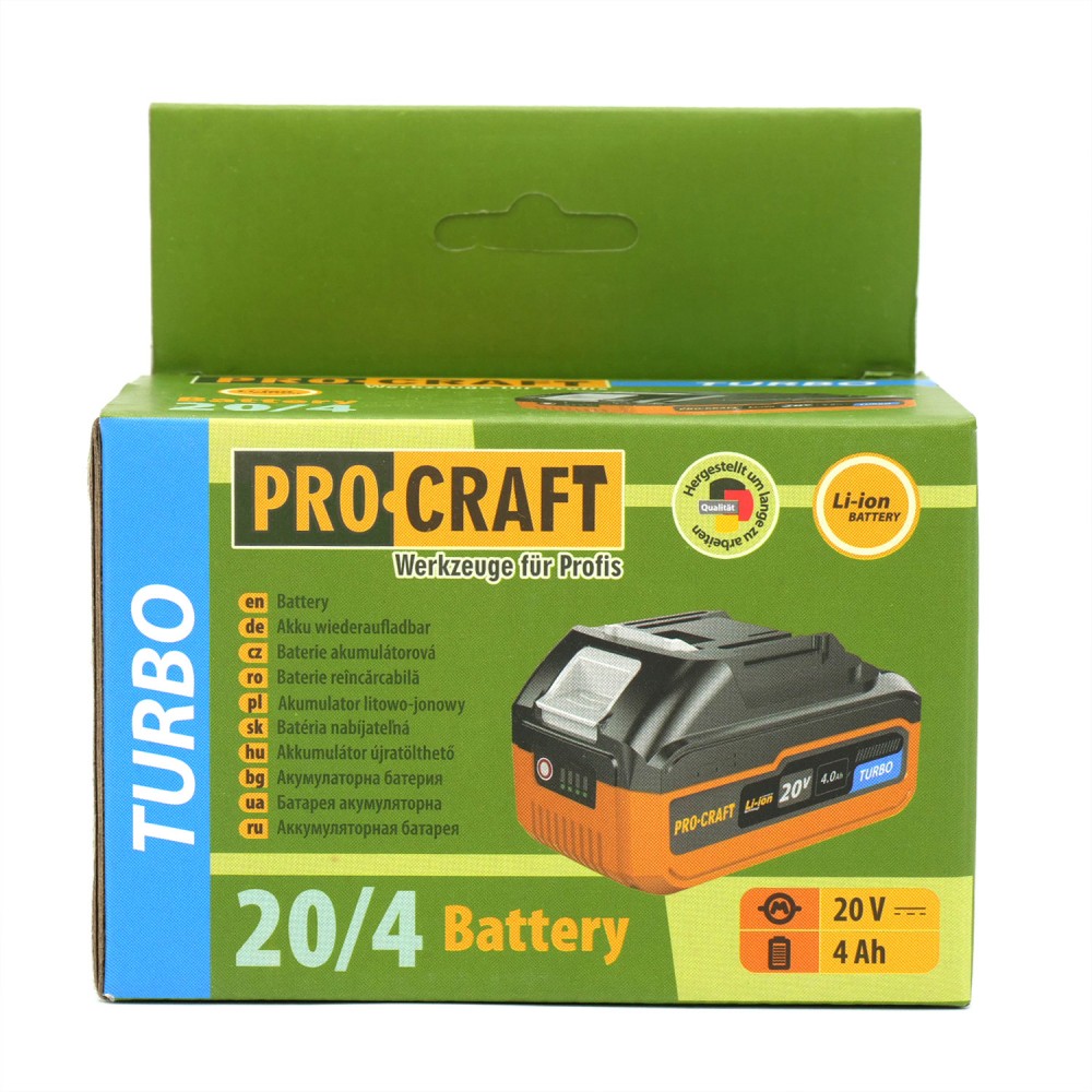 Аккумуляторная батарея Procraft Battery20/4 Turbo (20В, 4Ач) (030244)