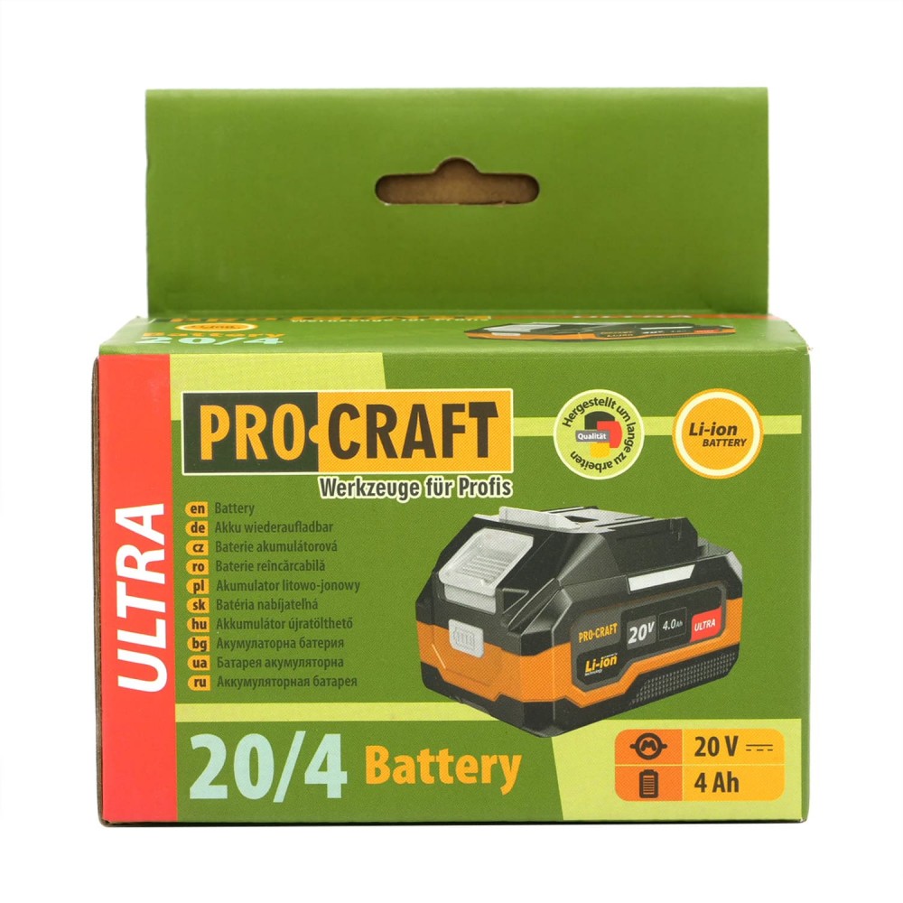 Аккумуляторная батарея Procraft Battery20/4 Ultra (20В, 4Ач) (030245)