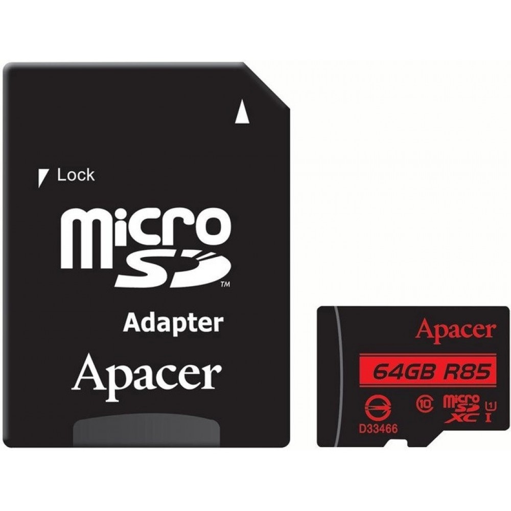 Карта памяти microSDXC Apacer 64 GB class 10 UHS-1