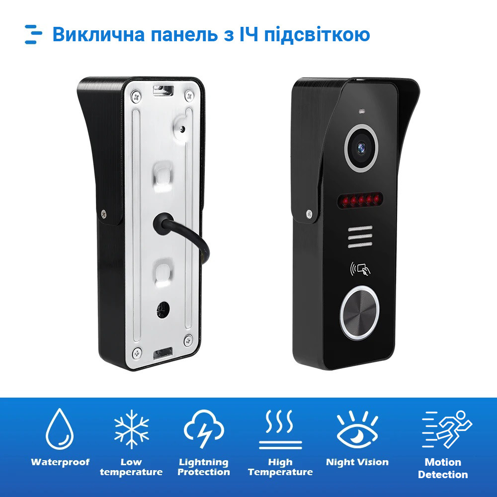 IP-виклика панель з вбудованим зчитувачем карт MIFARE SEVEN CP-7500FHD-Wi-Fi black